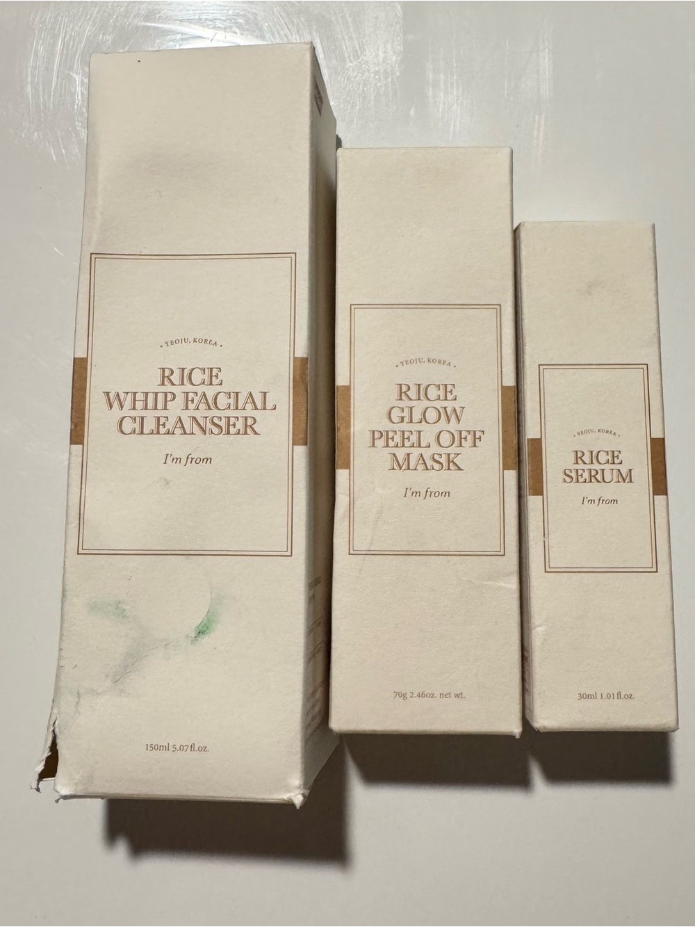 I’m From Rice Glow Cleanser, Peel Off Mask, Serum Bundle Korean Skincare